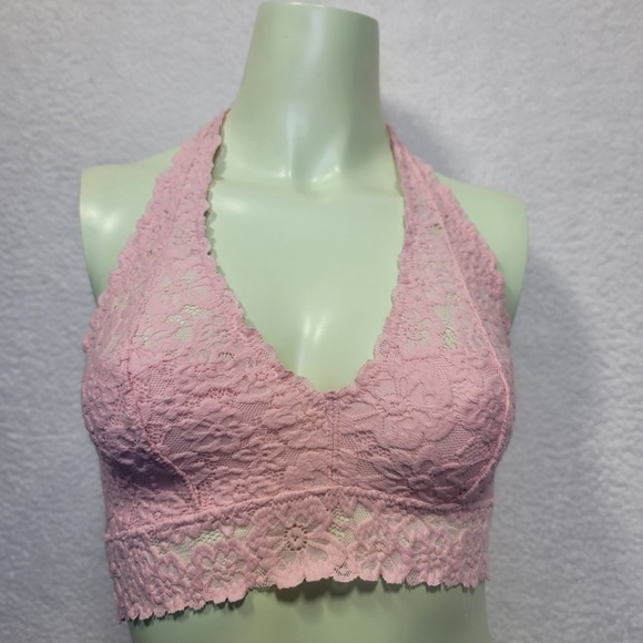 Aerie Bra Wireless Unlined Halter Pullover Lace Floral Bralette - Picture 1 of 9